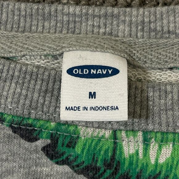 Old Navy Sweater Womens Size M Gray Floral Print Pullover Crew Neck Long Sleeve - Picture 3 of 8